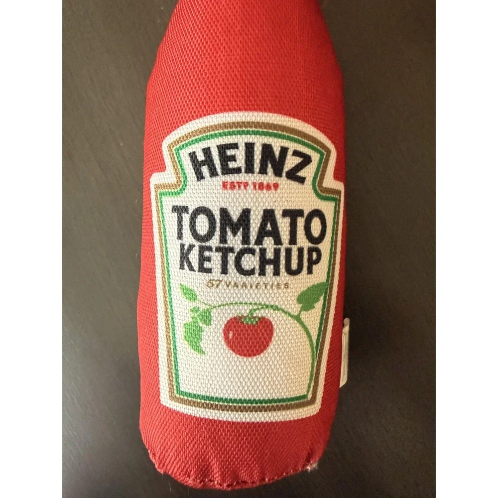 Heinz Nickelodeon SpongeBob Dog Toy Set Ketchup Bottle Crinkle Bone Squeaker New